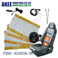 AKEE 2/4-PADS Pièces automobiles universelles, coussin chauffant en fibre de carbone 12V/24V HI/LOW, massage et contrôle des vibrations pour siège de voiture, garantie 1 an