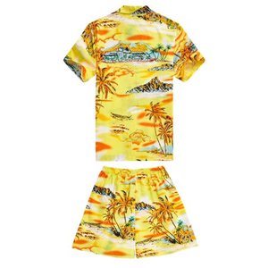 Ensemble de chemises et shorts à manches courtes, pour hommes, personnalisé, style de plage hawaïen, imprimés floraux, vente en gros, été, - Product Image 4