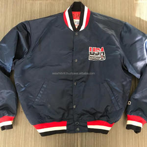 Chaqueta de los hombres de poliéster satinado chaquetas Casual americano Original Letterman béisbol de la Universidad Bomber de satén - Product Image 1