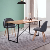 Ensemble de table et de chaises de salle à manger modernes en métal et en bois avec hauteur réglable pour salle à manger et cuisine