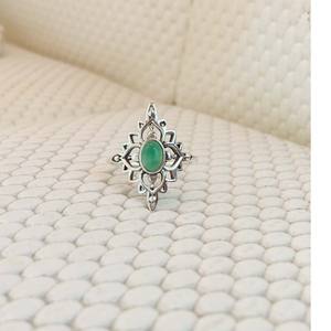 Best Quality Trendy 925 Sterling Silver <b>Green</b> Onyx Gemstone Oval Ring Women Solid Bezel Setting Eco-Friendly Weddings Parties - Product Image 2