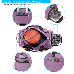 Bolsa Deportiva de Gimnasio, Elegante y Deportiva, Unisex, Impermeable, de Poliéster, con Cierre de Cremallera y Compartimento para Zapatos - Product Image 5