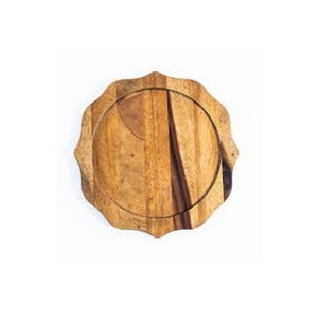 Plato de Servir de Madera Hecho a Mano, Forma Irregular, Color Sólido, Diseño Wabi Sabi, Platos y Vajilla, Precio de Exportación - Product Image 1
