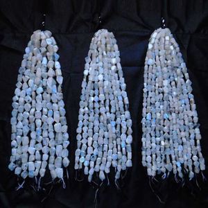 Piedra de Luna colgante, piedra de Luna Azul, diamante, rosa, hexagonal, anillo de piedra lunar, Estrella cortada, oro plateado, en forma de lágrima - Product Image 2