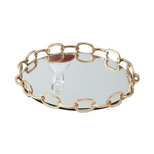 Metal and <b>Mirror</b> Deluxe Modern Design Customizable Size & Shape Food Serving <b>Tray</b> for Wholesale Supplier - Product Image 1