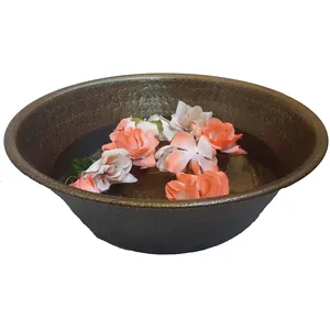 Bol de pédicure en acier inoxydable noir avec un design unique, idéal pour les soins des pieds portables et les fournitures de thérapie de beauté - Product Image 3