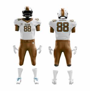 Uniforme de football américain respirant personnalisé, maillot vierge sublimé avec des hauts brodés - Product Image 5