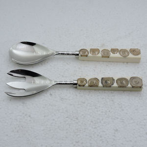 Poignée en pierre de marbre avec acier inoxydable outils à main à salade de haute qualité vaisselle de cuisine serveur à salade accessoires de cuisine - Product Image 3