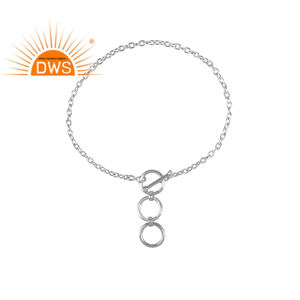 Nouveau Bracelet Chaîne en Argent Sterling 925 avec Fermoir à Bascule Tendance – Fournisseur Grossiste de Bijoux - Product Image 1