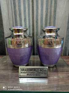 Urne de crémation en laiton gravé, argent violet, fournitures funérailles, cuivworld inde - Product Image 2