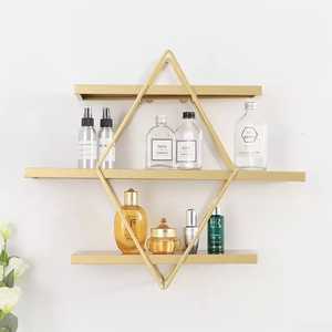 Creative Golden Hart Shape Home Decoration Metal Floating <b>Wall</b> <b>Shelf</b> - Product Image 4