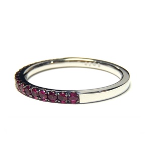 Mới Đến Hợp Thời Trang 18K Vàng Trắng Skinny <span class=keywords><strong>Stackable</strong></span> Ban Nhạc Nhẫn Với Bất Kim Cương Tự Nhiên Của <span class=keywords><strong>Ruby</strong></span> Đồ Trang Sức Cưới Với Cảm Ứng Cá Nhân - Product Image 2