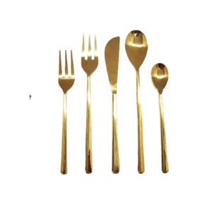 Couverts en métal et acier design antique pour fêtes, mariages, hôtels, couverts de restaurant avec étui arc-en-ciel miroir noir - Product Image 6