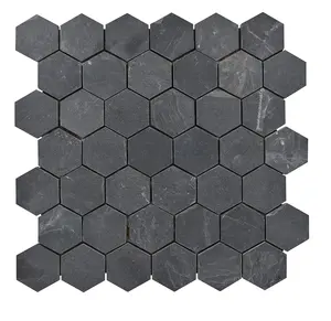 Black Slate Mosaic Tile Full Wall Decoration Tile All India Stone