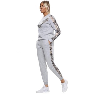 Ensemble de survêtement deux pièces grande taille 100 % coton à séchage rapide pour femme – Sweat-shirt décontracté à manches longues avec fermeture éclair et pantalon moulant pour le yoga et l'entraînement - Product Image 4