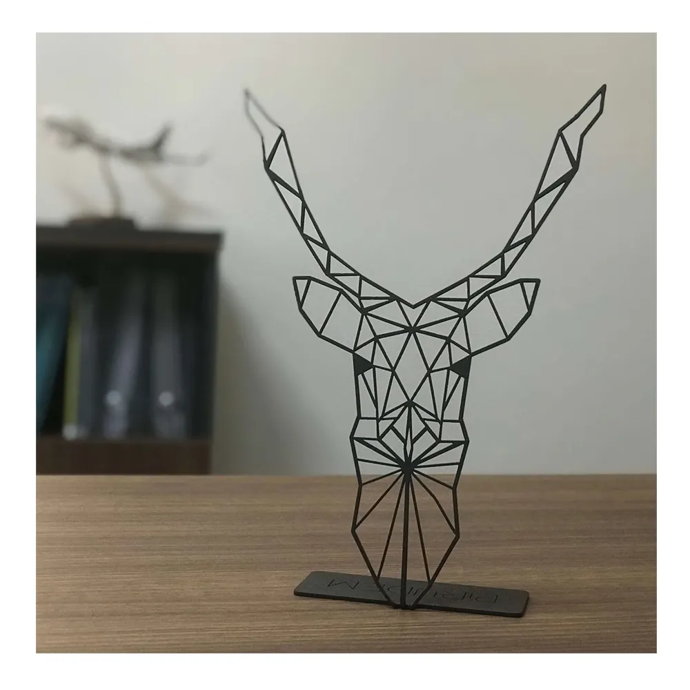 Indoor Home Decor Wire Black Deer Statue Sculpture On Hot Sale