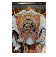 Veste Banjara Style bohémien pour femmes, blouson en Denim avec broderies, tenue de fête de noël