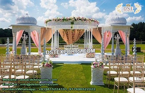 Mandap de mariage en fibre blanche sculptée Suisse Meilleur Mandap de mariage indien en fibre Mandap de mariage en fibre blanche Australie USA - Product Image 2