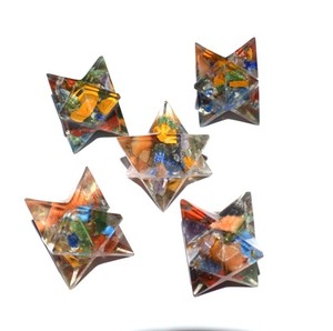 Piedras de Orgón Curativas Naturales, Estrella Merkaba, Ágata, Gema Tallada, Feng Shui, Obra de Arte Coleccionable - Product Image 1