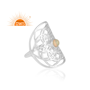 <b>925</b> Sterling <b>Silver</b> Mandala Ethiopian Opal <b>Ring</b> Jewelry Wholesaler Natural Gemstone Engagement Cocktail <b>Ring</b> Jewelry Supplier - Product Image 3