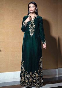 2024 último vestido largo Kameez bordado elegante con patrón Floral vestido de fiesta y boda de terciopelo de moda - Product Image 2