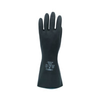 Guantes Largos de Trabajo de Goma Negra, Guantes de Látex Negros para Trabajos de Drenaje, Tratamiento de Aguas Residuales, Clasificación de Residuos