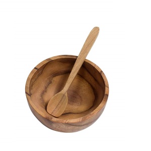 ชุดชามสลัดชามไม้ขนาดต่างๆชามธรรมชาติพร้อมช้อนแฮนด์เมดดีไซน์คุณภาพสูง - Product Image 4