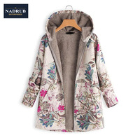 Chaqueta acolchada de Invierno para mujer, chaqueta con estampado Floral cálido, Vintage, de gran tamaño, novedad de 2020