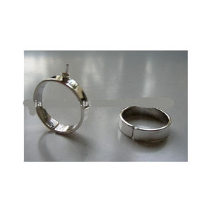 Anillo liso de plata 925 para accesorios y componentes de joyería de cuentas medio perforadas - Product Image 1