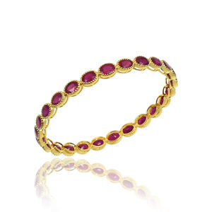 Elegante estilo Ins, brazalete de tenis de piedra doble esmeralda de Plata de Ley 925 chapado en oro para damas y niñas, joyería de regalo de boda - Product Image 4