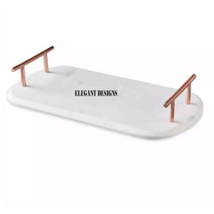 Plato para servir de mármol de diseño atractivo de la mejor calidad, bandeja para servir elegante hecha a mano, plato para servir de mármol elegante de primera calidad - Product Image 4