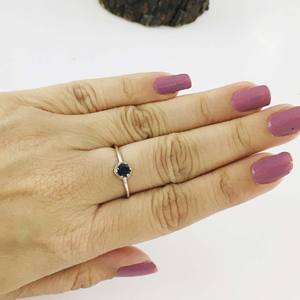 แหวนพลอยโอนิกซ์สีดำธรรมชาติ925เงินสเตอร์ลิงทำด้วยมือขายส่ง - Product Image 5