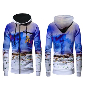Veste à capuche design sublimation pour hommes, sweat à capuche de sport coupe ajustée, manches longues avec fermeture éclair, polaire, coton respirant, vente en gros - Product Image 2