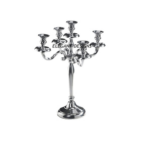 Bougeoirs en métal 5 bras, 10 pièces, décoration de mariage, fait à la main, styliste de qualité supérieure et à bas prix - Product Image 3