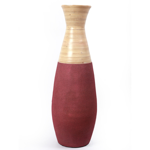 Florero de mesa de bambú hilado moderno respetuoso con el medio ambiente de alta calidad superventas decoración del hogar al por mayor de Vietnam - Product Image 1