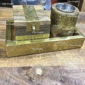 Fantastic Design Mubkhar Bakhoor <b>Burner</b> in Wooden & Metal Traditional Islamic Religious Work Incense Oud <b>Burner</b> Set Cheap Price - Product Image 2