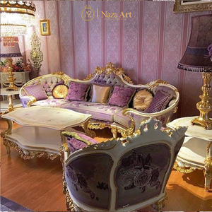 Luxury Wooden Sofa <b>Set</b> Modern European Design Hand Carved Solid Wood <b>Living</b> <b>Room</b> Apartment Furniture Home & Hotel Use - Product Image 2