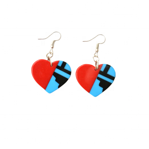 Brand New Women's Statement <b>Fashion</b> Acrylic <b>Earrings</b> Quty Handicrafts-New Resin Inlay Heart Shape <b>Drop</b> <b>Earrings</b> - Product Image 1