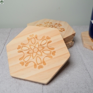 Decoración para Fiestas de Boda, Posavasos de Madera Maciza Vintage Life Inc, Tapete de Madera para Mesa de Hogar y Restaurante, Juego de Posavasos Decorativos de Madera - Product Image 1