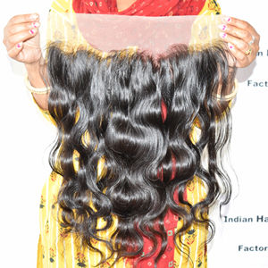 Qualité d'exportation, prix de gros, produit de qualité, 100% cheveux humains vierges brésiliens naturels, Bodywave 13*4 Frontal, extensions de cheveux indiens - Product Image 1