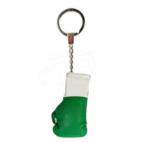 Mini gant de boxe promotionnel porte-clés cuir PU acier inoxydable PVC plastique métal argenté-Mini gant de boxe argenté personnalisable