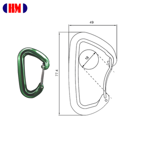 Mosquetón de aluminio CE 22KN para escalada en roca y deportes de escalada - Product Image 2