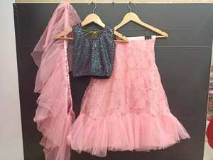 Lehenga choli-seda con Zoya para niños, bordado, alta calidad, 12 años, lehenga choli - Product Image 3