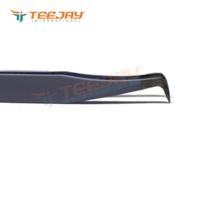 TEEJAY ELT-335 Stainless Steel Powder Coated L Boot Eyelash Tweezer with Perfect Grip Smooth Tip for Easy Fanning - Product Image 3