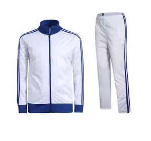 Erkek Polyester eşofman kontrast stili Slim Fit Joggers eşofman alt Zip Hoodie paneli özel markalar ile antrenör eşofman