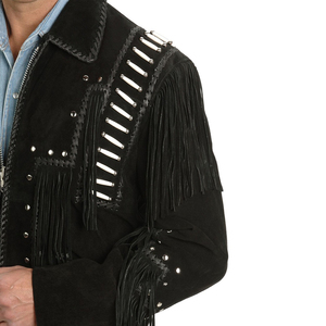 Chaqueta de cuero delgada de alta calidad para hombre con cuello de pie Diseño de vaquero de invierno ligero Precio Material de tela tejida - Product Image 5