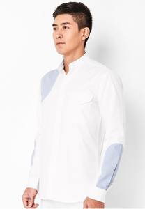 เสื้อเชิ๊ตผู้ชายสไตล์ซาฟารีเสื้อเชิ๊ตคอปกคอจีนเสื้อผ้าฝ้าย100% ย้อมสีฤดูใบไม้ผลิ - Product Image 3