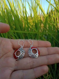 Pendientes de Plata de Ley 925 de lujo con incrustaciones de Coral en forma de planta, concha de piedra de fiesta dorada para compromiso de boda, otro regalo - Product Image 4