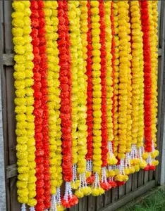 Handmade Artificial Marigold Flower Strings For Decoration Indian Wedding Decor Garlands Christmas Decor Wreaths