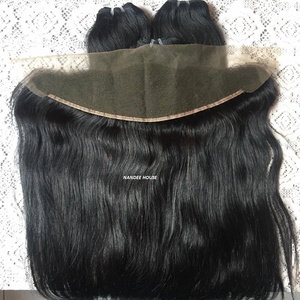 Extensiones de Cabello Humano Virgen Indio Remy Natural Liso de Alta Calidad con Frontal de Encaje y Cierre - Product Image 2